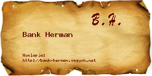 Bank Herman névjegykártya